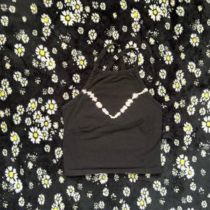 tie-dye criss-cross back tank crop top
